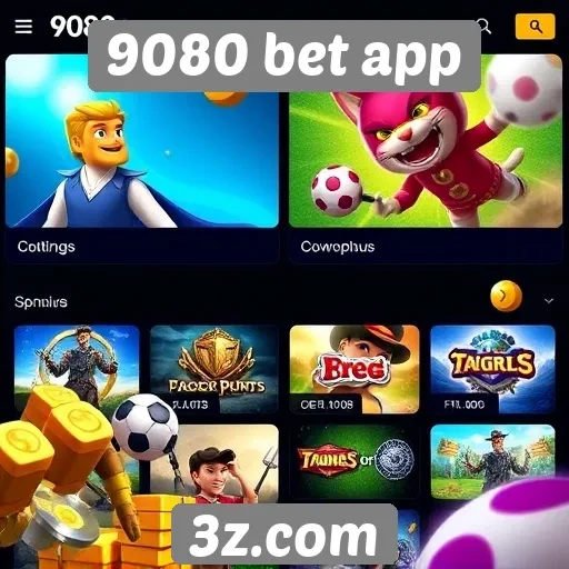 Variedade de jogos disponíveis no 9080 bet app